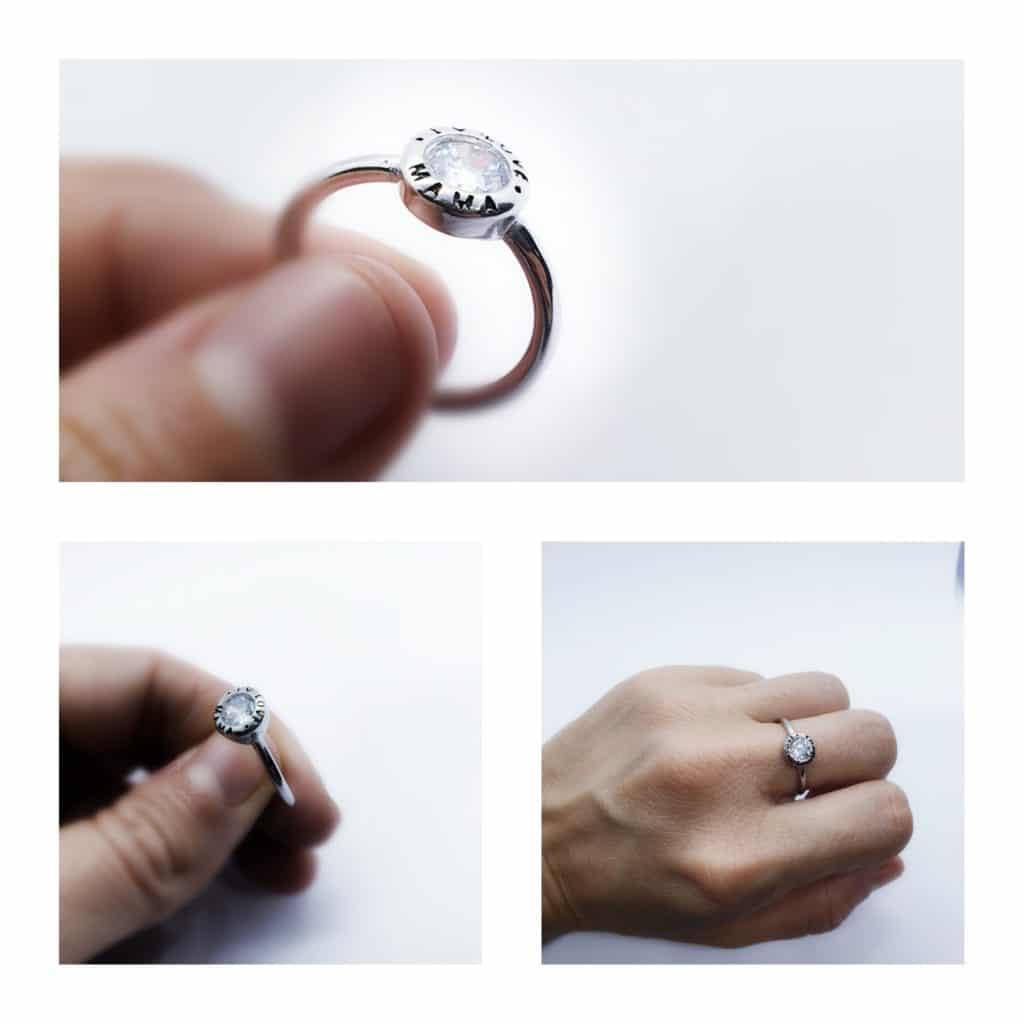 Anillo i love mamá de plata de ley