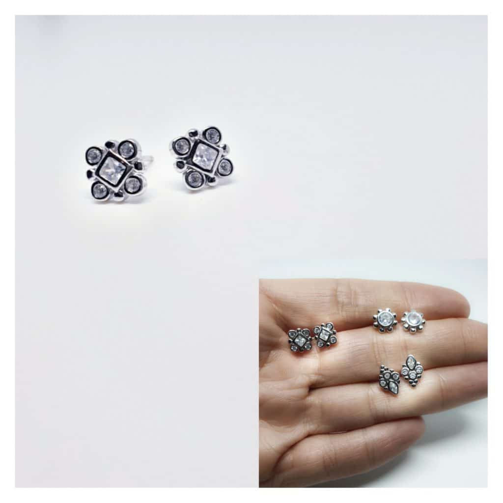 Pendientes Toscana de plata de ley