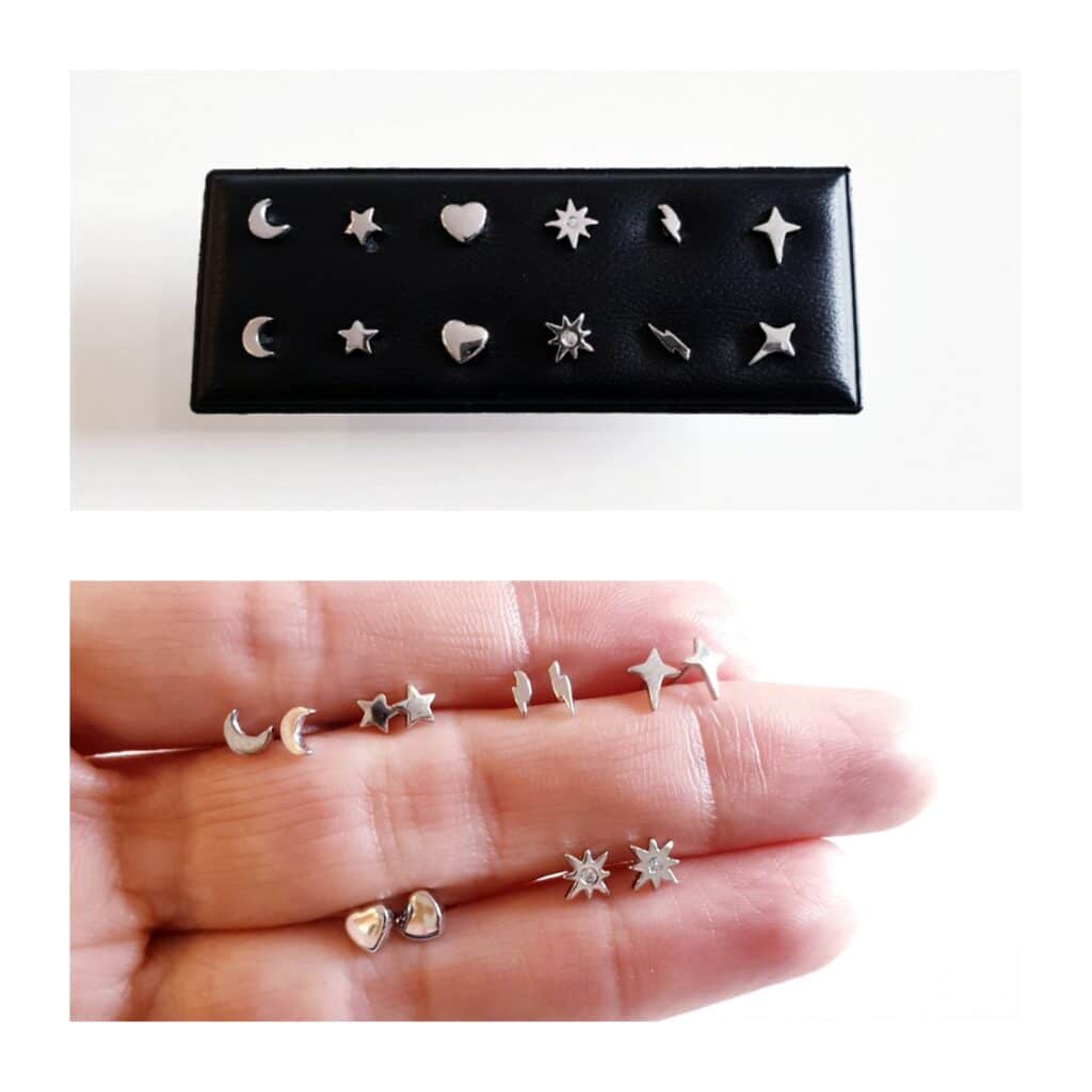 Pendientes xs mix de plata de ley