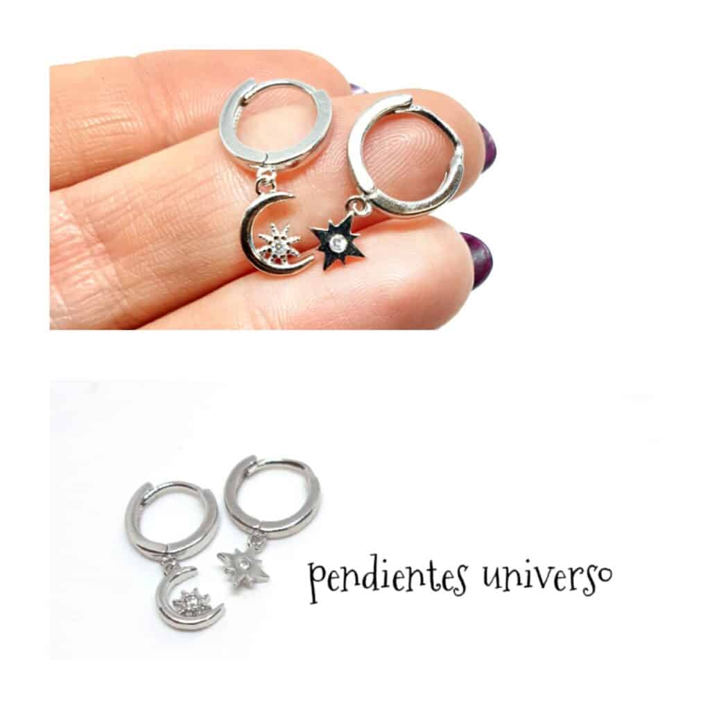 Pendientes universo de plata de ley