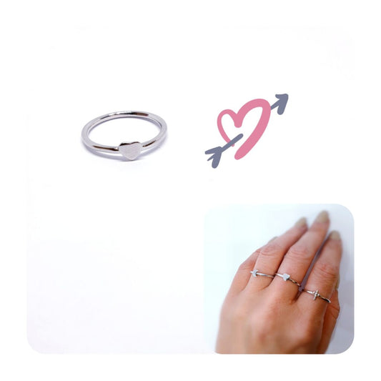 Anillo corazón de plata de ley