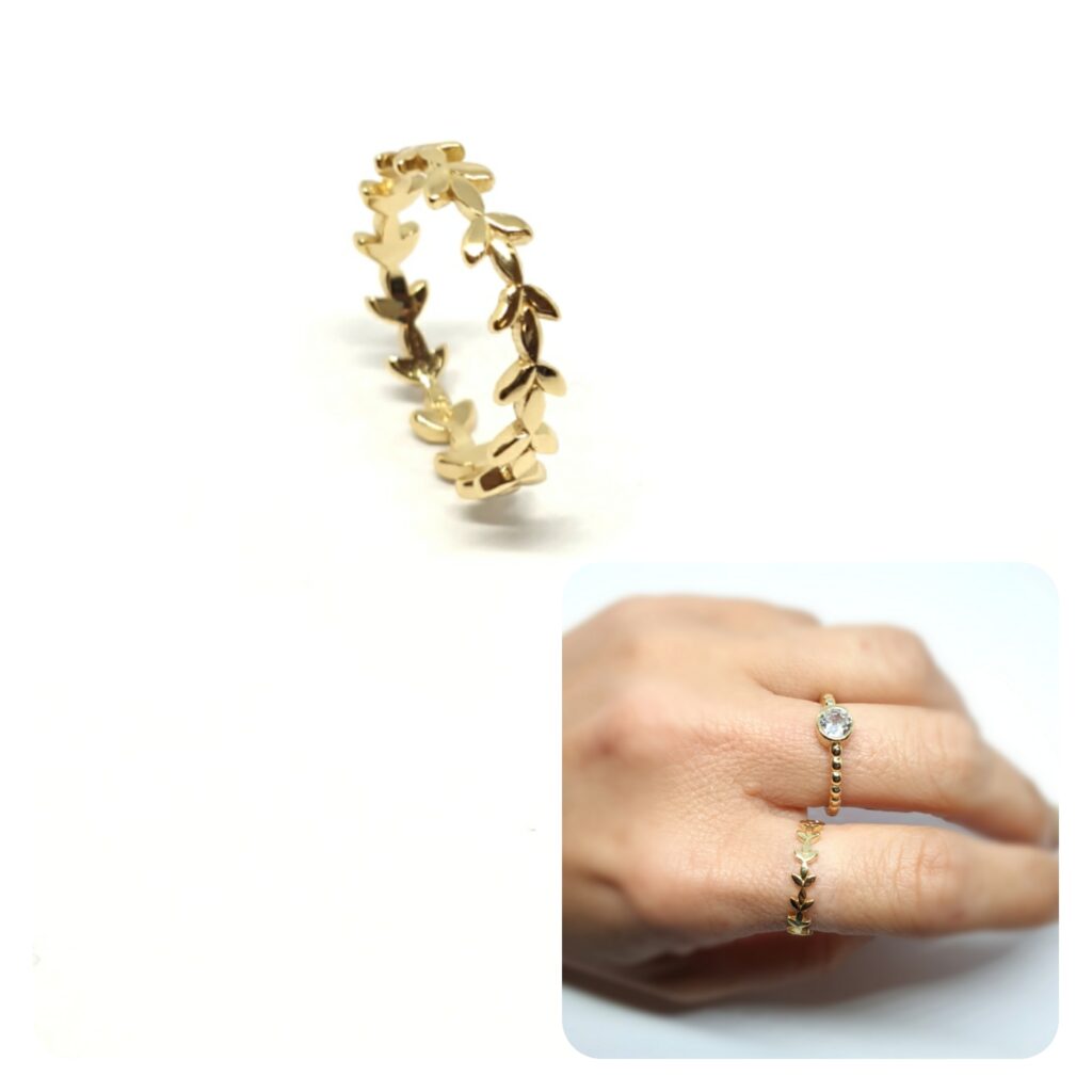 Anillo rama oro de 14 quilates