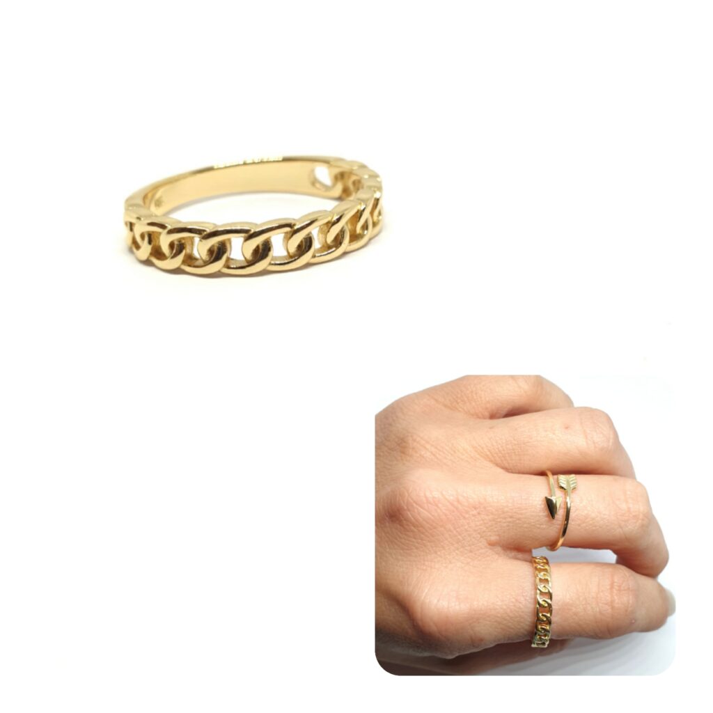Anillo eslabón oro de 14 quilates