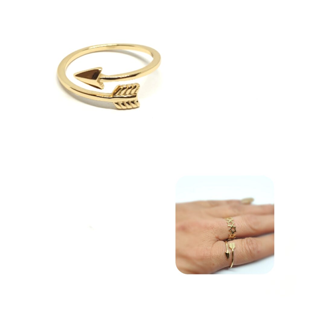 Anillo flecha oro de 14 quilates