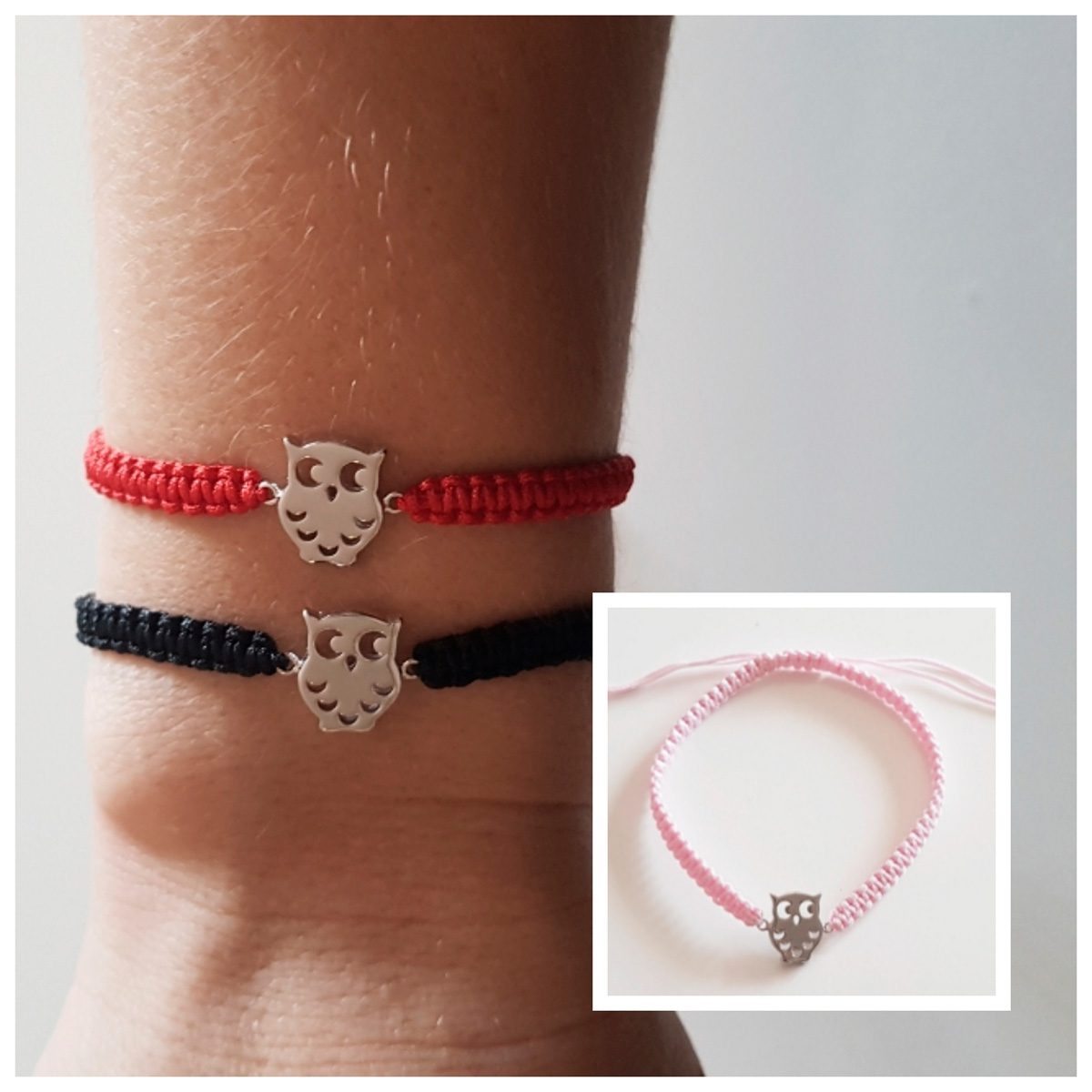 Pulsera Buho de plata de ley