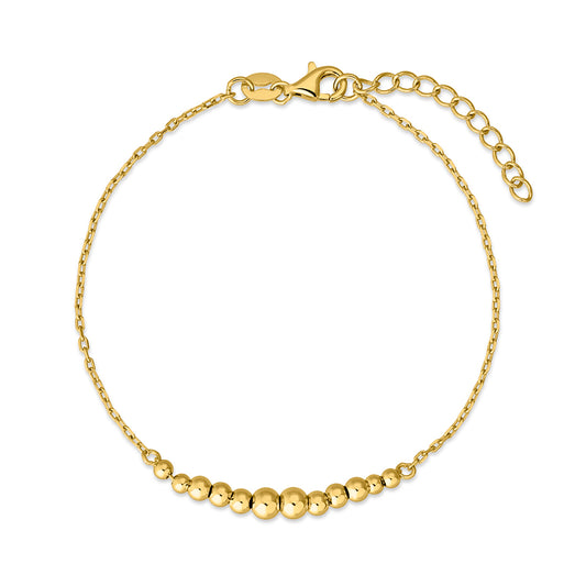 Pulsera de plata chapada fina bolas